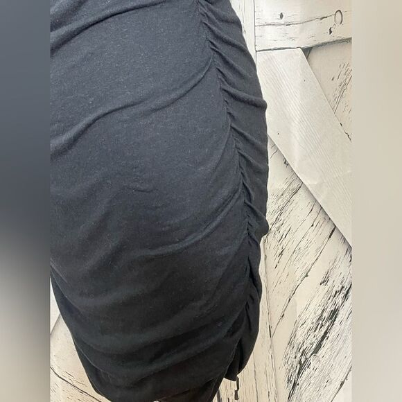 NWT Pam & Gela Twisted Turtleneck Dress Black Ruched Cut Out Back S - Picture 6 of 11